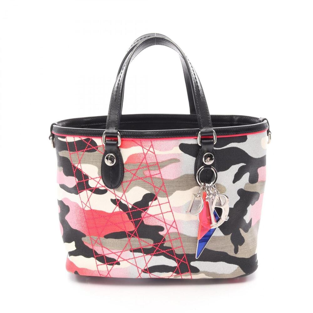 Christian Dior Dior Christian × Anselm Reyle Camouflage Handbag Canvas Leathe...